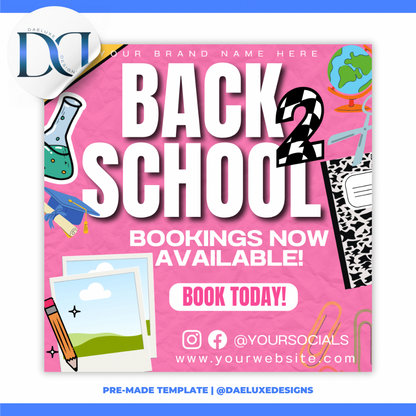 Back 2 School Booking Flyer Template